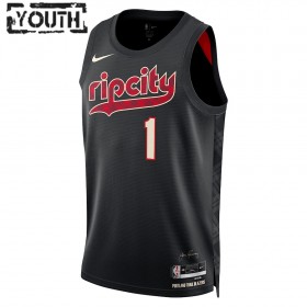 Dres Portland Trail Blazers Anfernee Simons Nike 2023-24 City Edition Crno Swingman - Dječji